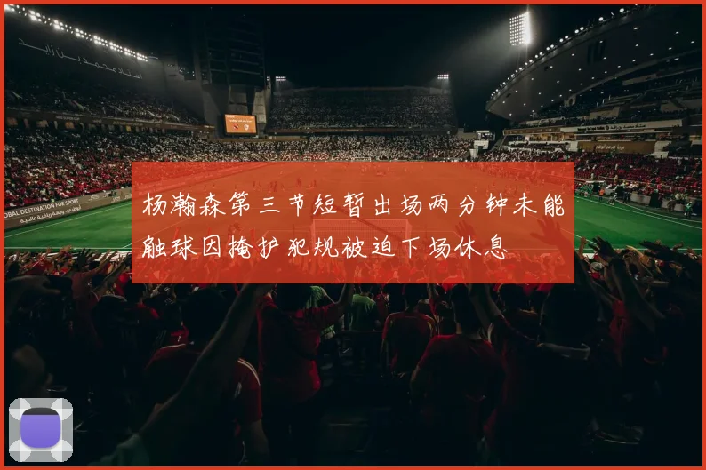 杨瀚森第三节短暂出场两分钟未能触球因掩护犯规被迫下场休息